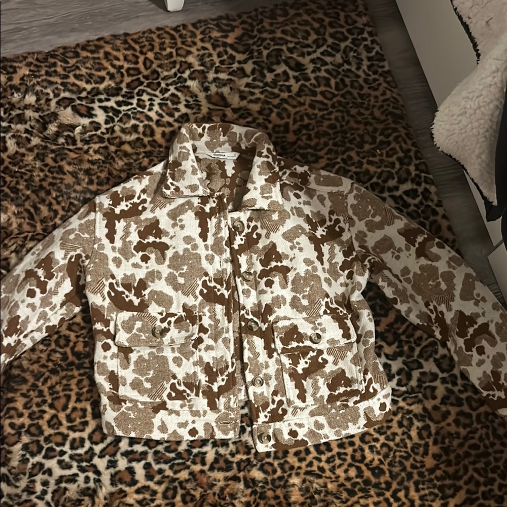 Stylish Brown and White Women's Jacket